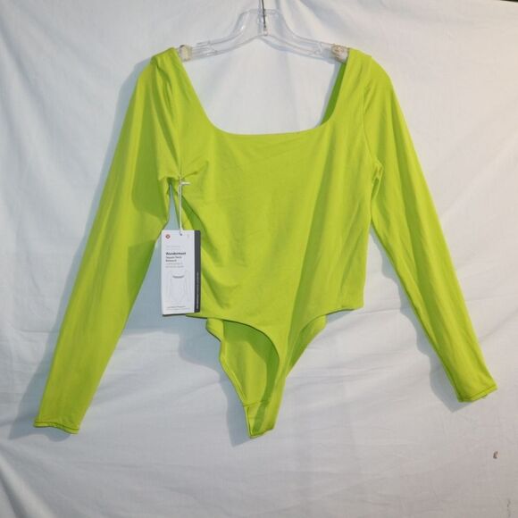 Lululemon Wundermost Nulu Square-Neck Long-Sleeve Bodysuit  Lichen Lime NWT - Picture 11 of 16
